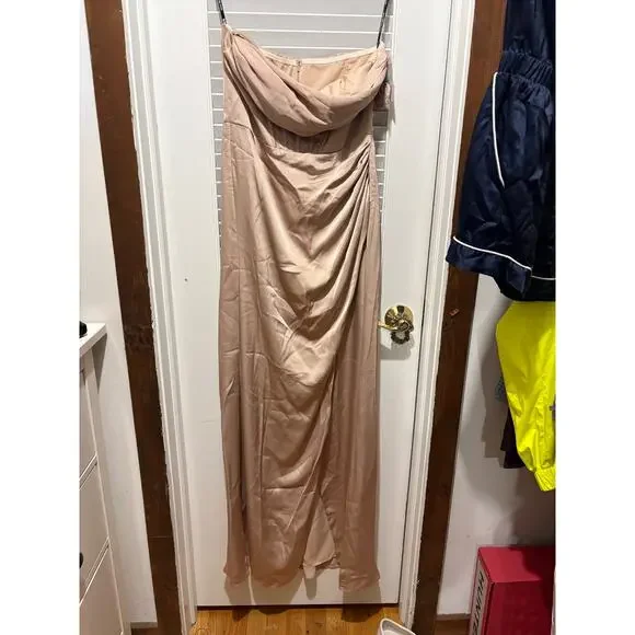 Birdy Grey Carrie Chiffon Maxi Dress in Gold - Size Small nwt fast shipping - Picture 2 of 5